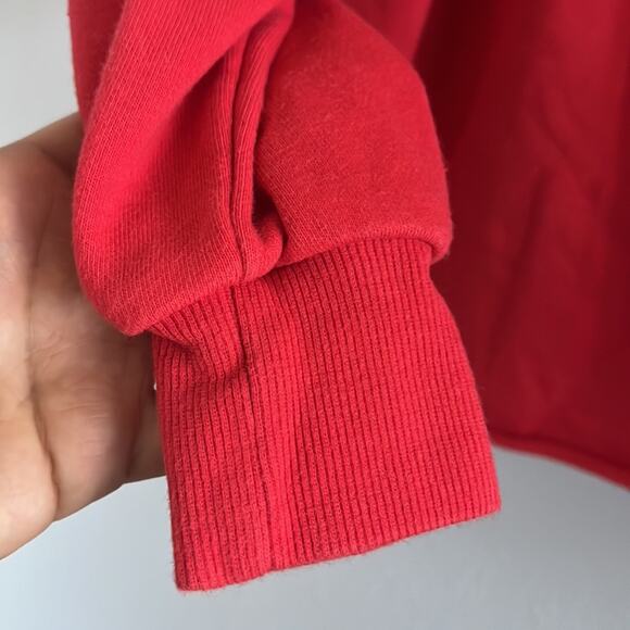 Urban Outfitters Kimchi Blue Smocked Neckline Cropped Sweatshirt Top Red XS - Picture 5 of 8